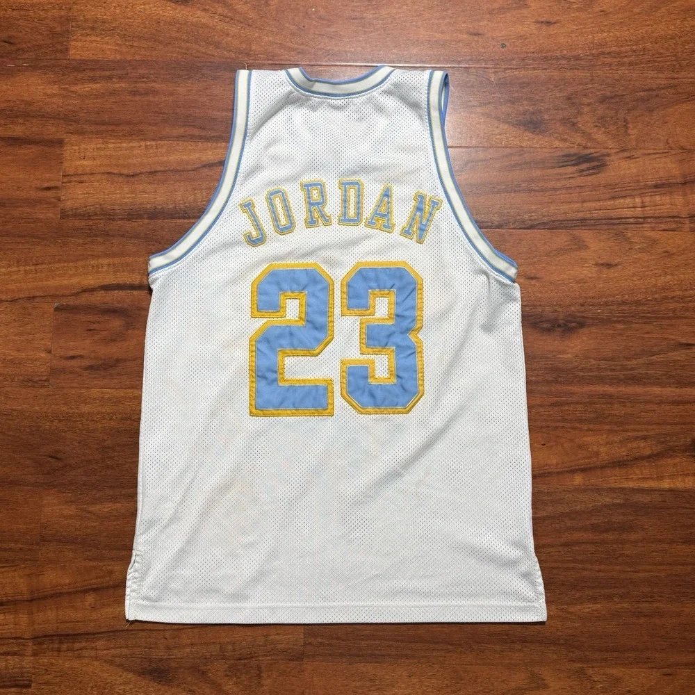 2003 Nike Air Jordan Basketball Jersey Mens Medium White Mesh Michael Jordan #23